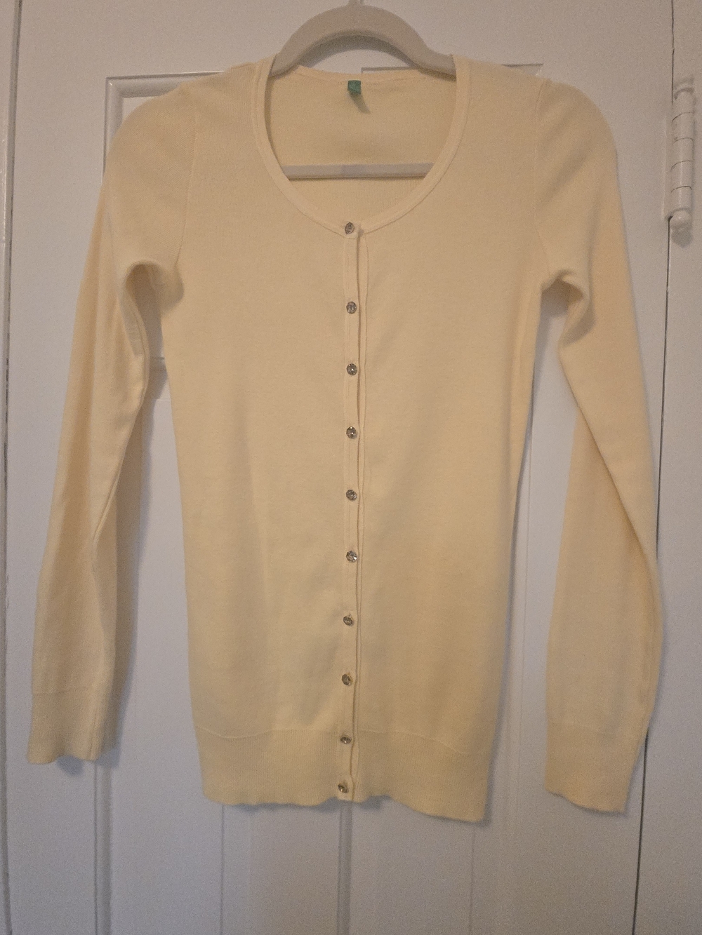 United Colors Of Benetton Pale Yellow Button-Front Cardigan